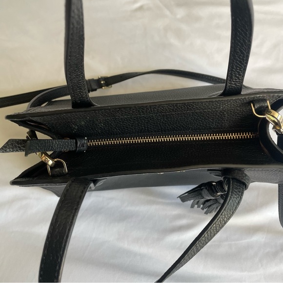 Kate Spade Rowe Small Zip Satchel Purse Crossbody Bag Pebbled Leather Classic - Picture 8 of 14